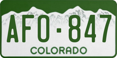 CO license plate AFO847