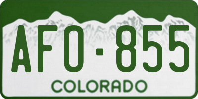 CO license plate AFO855