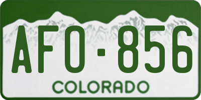 CO license plate AFO856