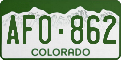 CO license plate AFO862