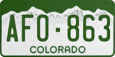 CO license plate AFO863