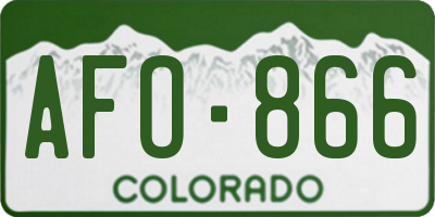 CO license plate AFO866