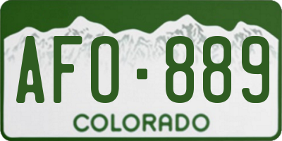 CO license plate AFO889