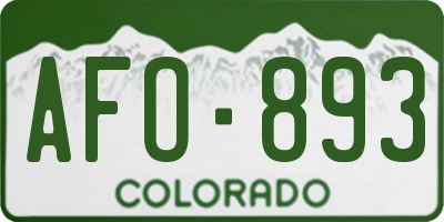 CO license plate AFO893