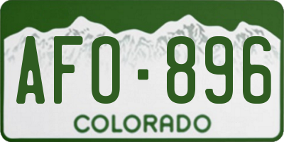 CO license plate AFO896