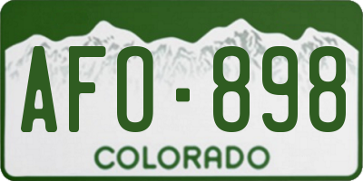 CO license plate AFO898