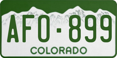 CO license plate AFO899