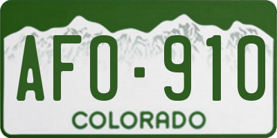 CO license plate AFO910