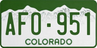CO license plate AFO951