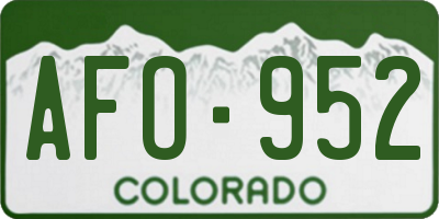 CO license plate AFO952