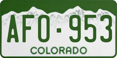 CO license plate AFO953
