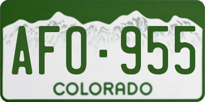 CO license plate AFO955