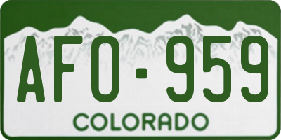 CO license plate AFO959