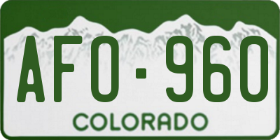 CO license plate AFO960