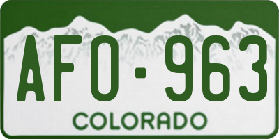 CO license plate AFO963