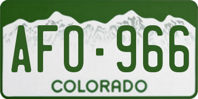 CO license plate AFO966