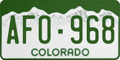 CO license plate AFO968