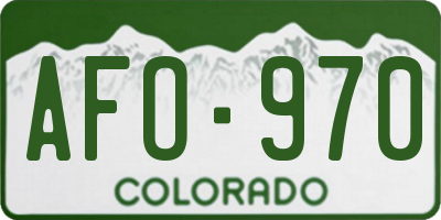 CO license plate AFO970
