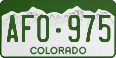 CO license plate AFO975