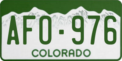 CO license plate AFO976