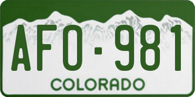 CO license plate AFO981