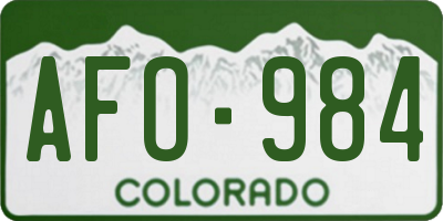 CO license plate AFO984