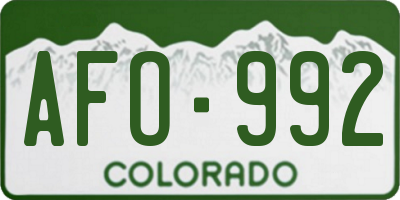 CO license plate AFO992