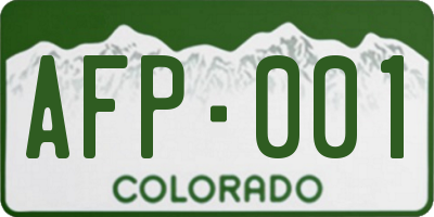 CO license plate AFP001