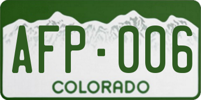 CO license plate AFP006
