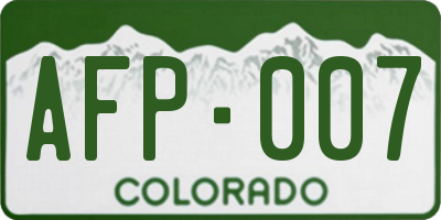 CO license plate AFP007