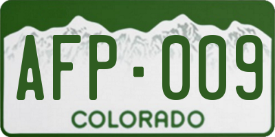 CO license plate AFP009