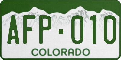 CO license plate AFP010