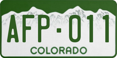 CO license plate AFP011