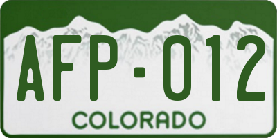 CO license plate AFP012