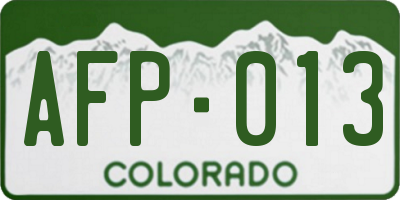 CO license plate AFP013
