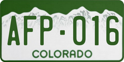 CO license plate AFP016
