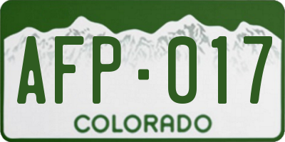 CO license plate AFP017