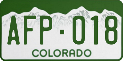 CO license plate AFP018