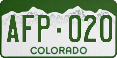 CO license plate AFP020