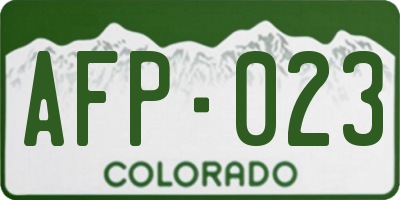 CO license plate AFP023