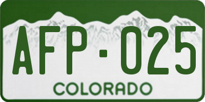 CO license plate AFP025