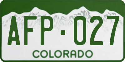 CO license plate AFP027