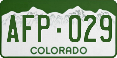 CO license plate AFP029