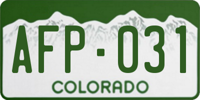 CO license plate AFP031
