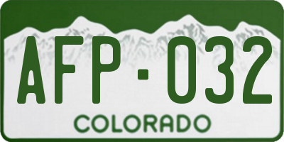CO license plate AFP032