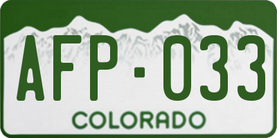 CO license plate AFP033