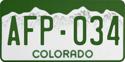 CO license plate AFP034