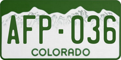 CO license plate AFP036