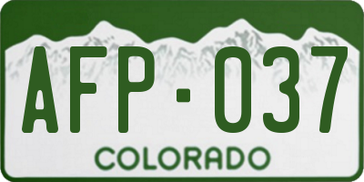CO license plate AFP037
