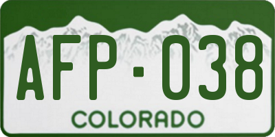 CO license plate AFP038